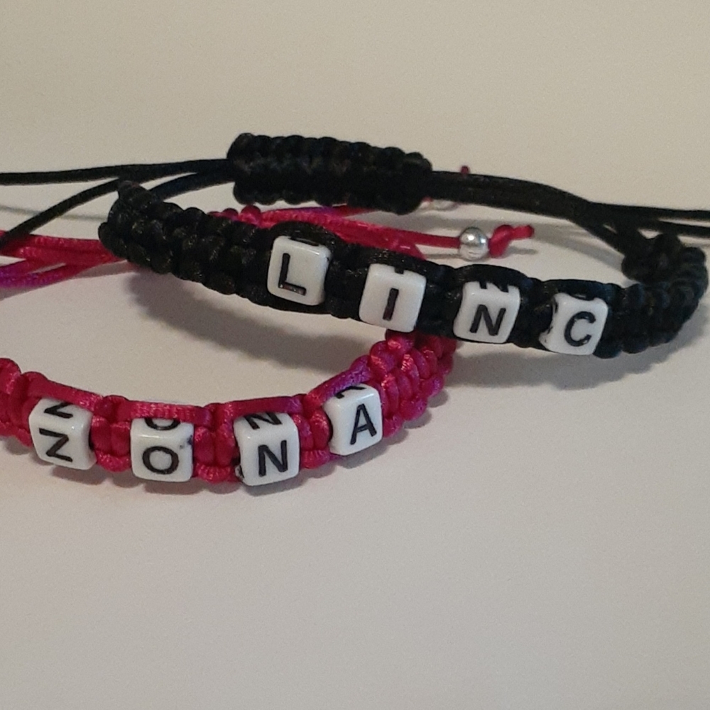 Customized name bracelets